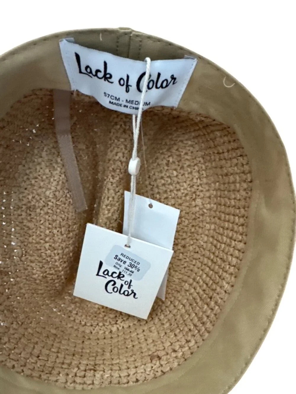NWT Lack of Color Raffia Cowboy Hat Natural Womens Size 56cm/Medium - Picture 7 of 8
